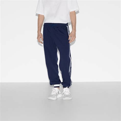 Technical jersey jogging pant in midnight blue 